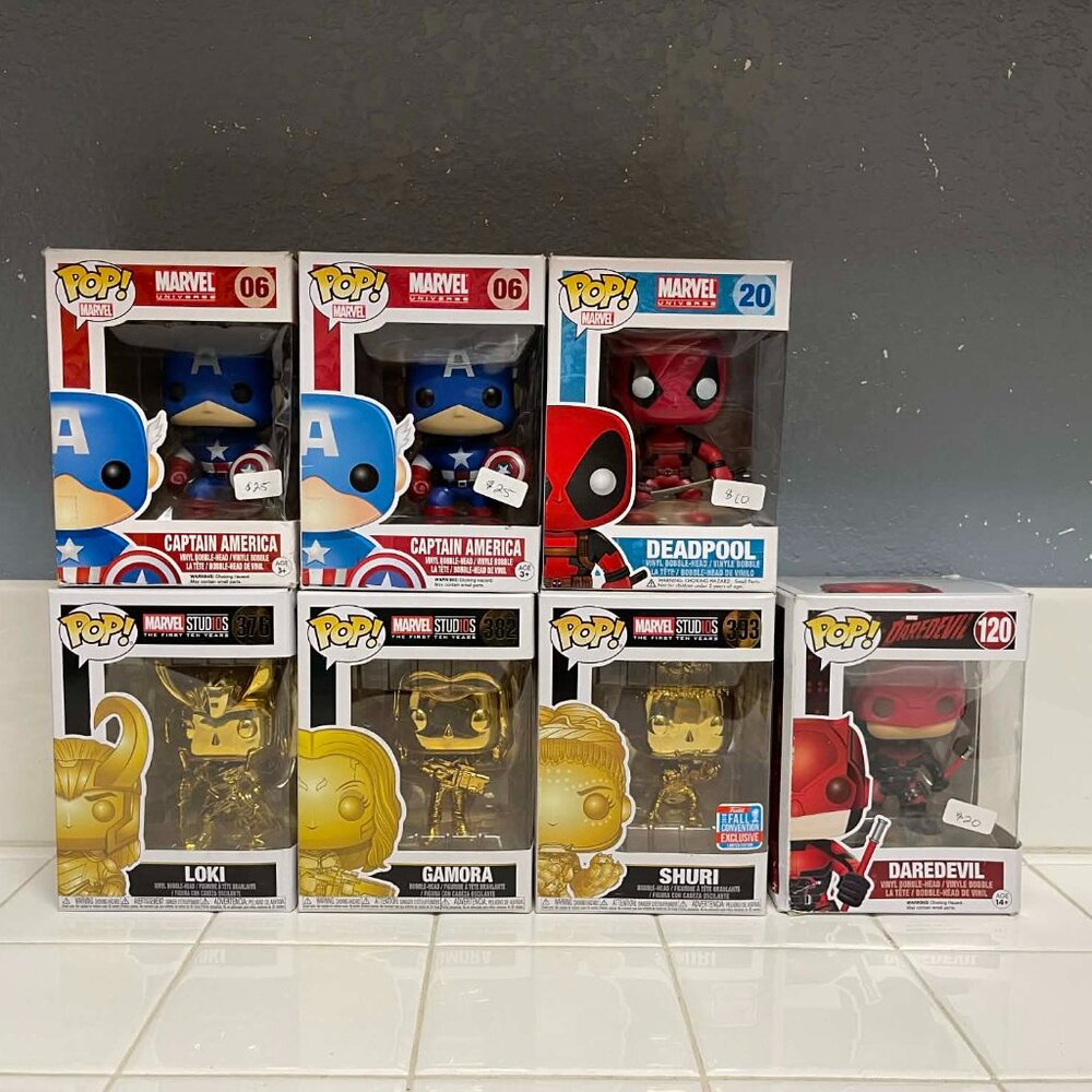 8 Pop! Funko Marvel characters